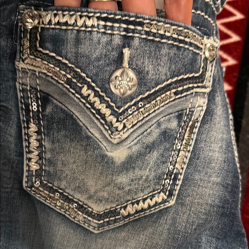 Miss Me Blue Boot Cut Jeans Classic Style - Picture 15 of 15